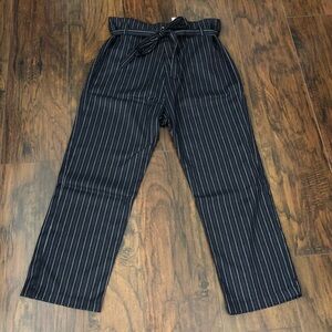 Ark & Co Striped Ankle Paperbag Pants